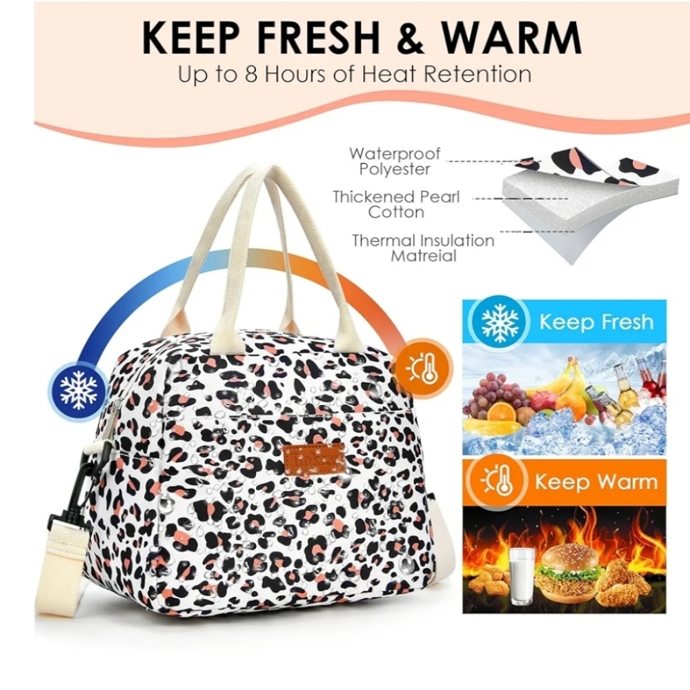 Lokass Animal Print Insulated Lunch Tote Bag New - Picture 3 of 12
